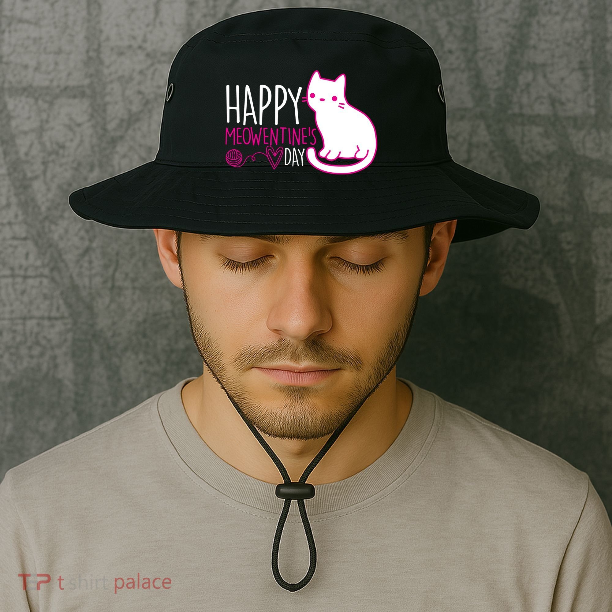 Cute Kitty Cat Valentines Day Meowtines Bucket Hat