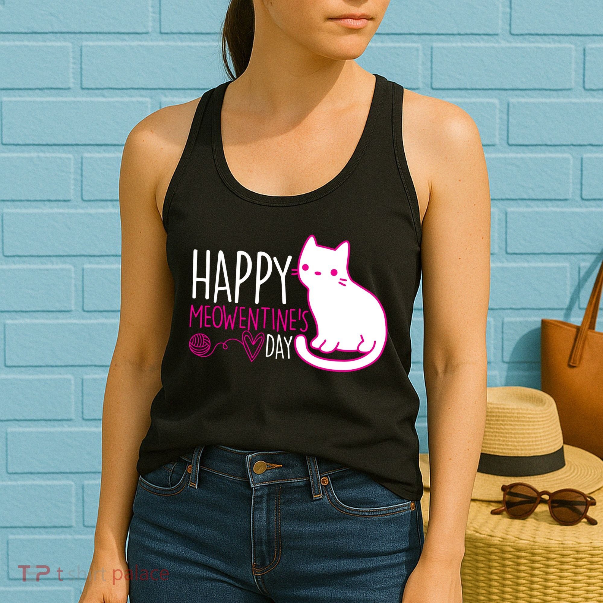 Cute Kitty Cat Valentines Day Meowtines Women's Tank Top