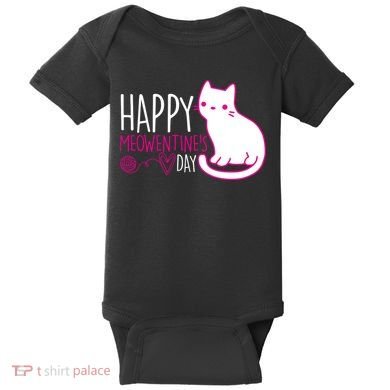 Cute Kitty Cat Valentines Day Meowtines Baby Bodysuit