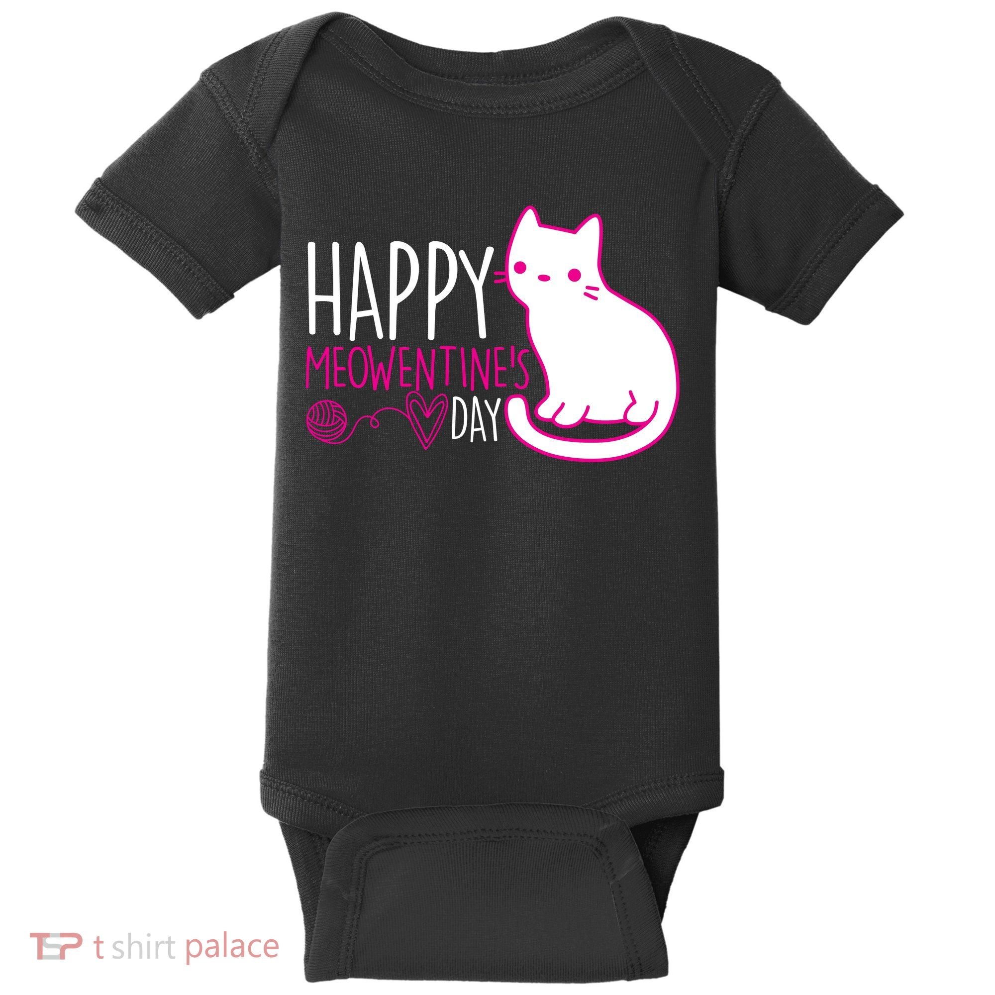 Cute Kitty Cat Valentines Day Meowtines Baby Bodysuit