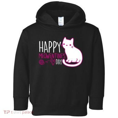 Cute Kitty Cat Valentines Day Meowtines Toddler Hoodie