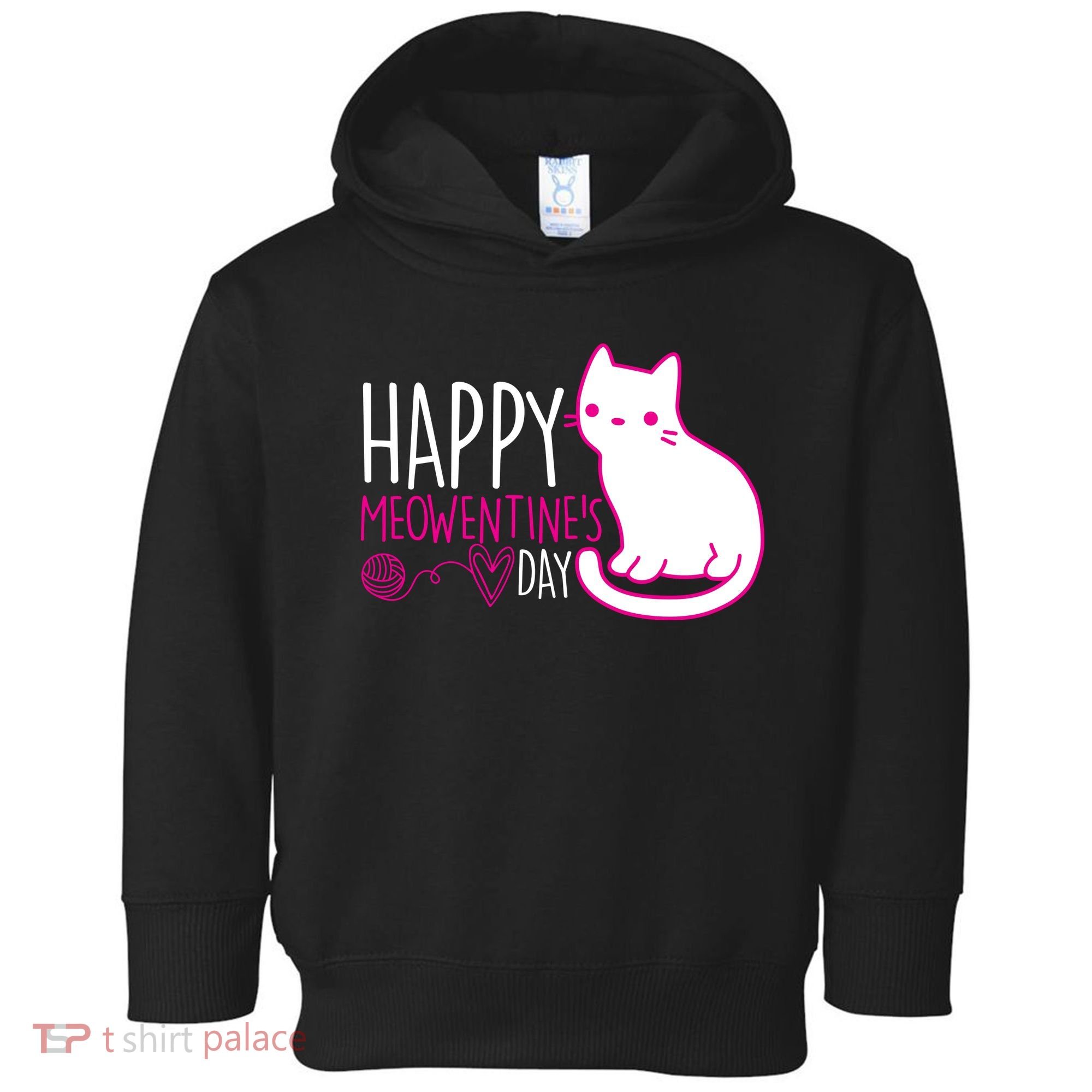 Cute Kitty Cat Valentines Day Meowtines Toddler Hoodie