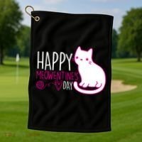 Cute Kitty Cat Valentines Day Meowtines Golf Towel thumb 1