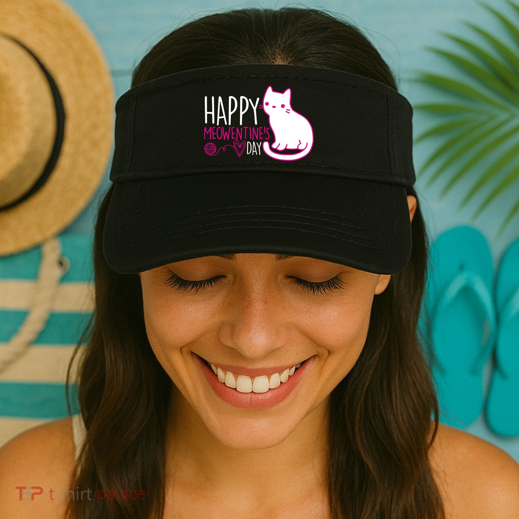 Cute Kitty Cat Valentines Day Meowtines Visor