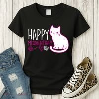 Cute Kitty Cat Valentines Day Meowtines Women's T-Shirt thumb 3