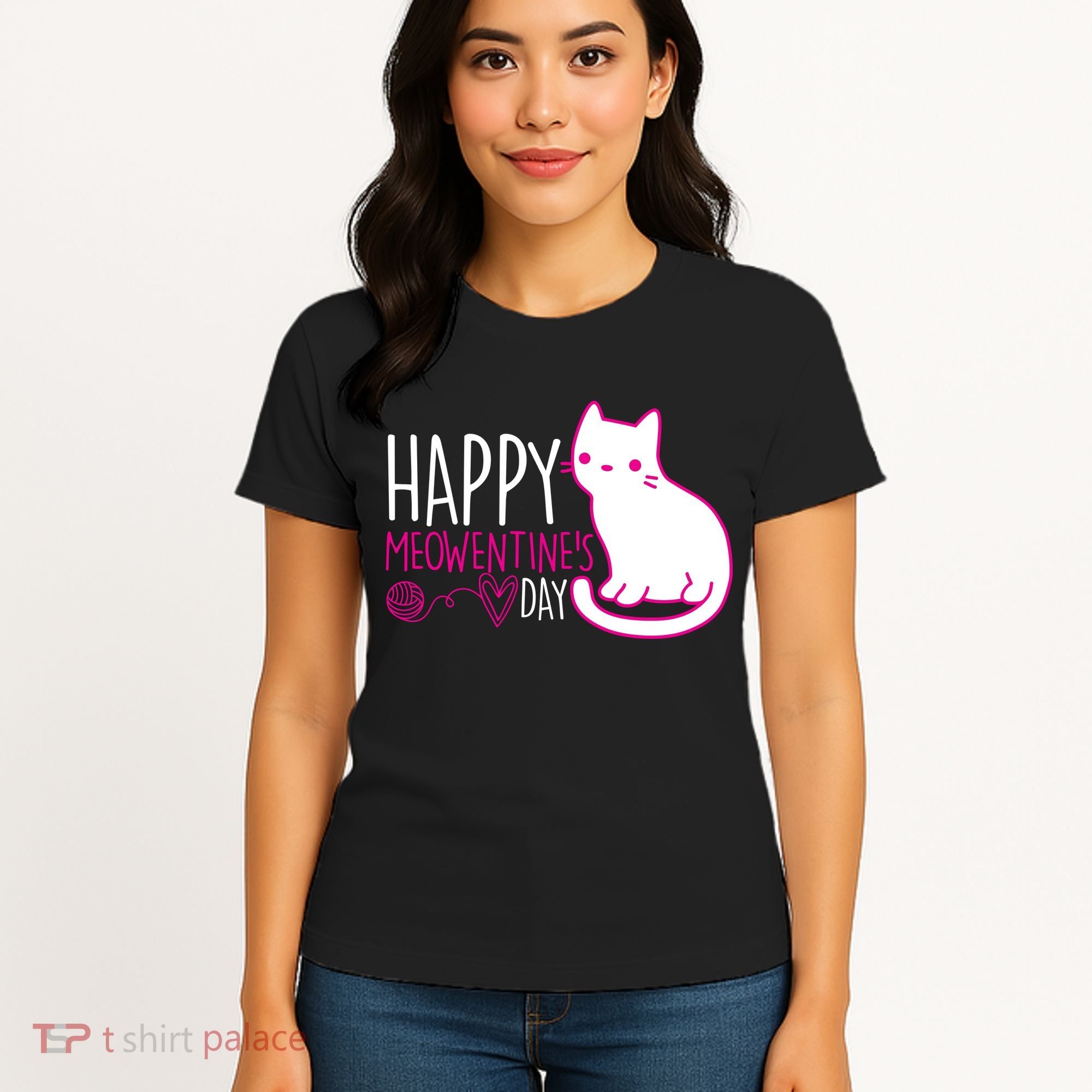 Cute Kitty Cat Valentines Day Meowtines Women's T-Shirt