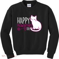 Cute Kitty Cat Valentines Day Meowtines Kids Sweatshirt thumb 0