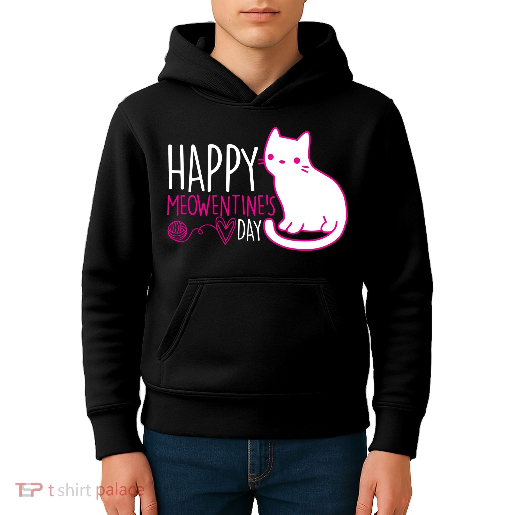Cute Kitty Cat Valentines Day Meowtines Kids Hoodie