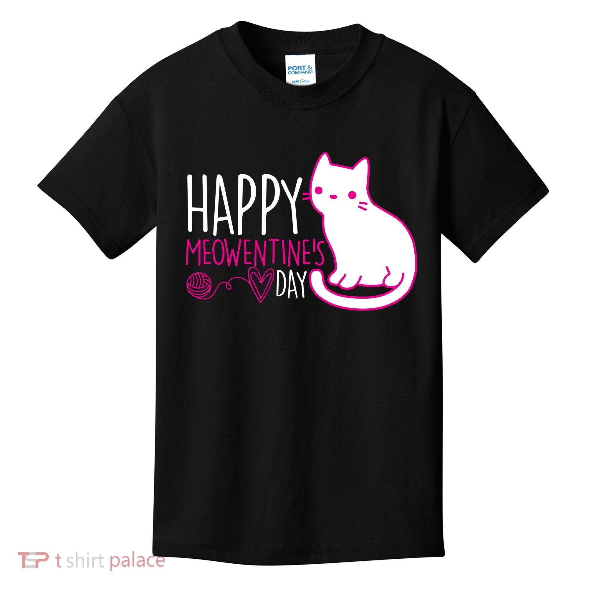 Cute Kitty Cat Valentines Day Meowtines Kids T-Shirt