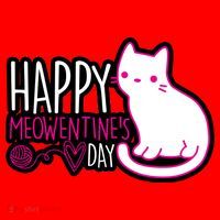 Cute Kitty Cat Valentines Day Meowtines Santa Hat thumb 1