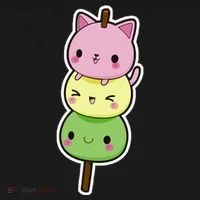 Cute Kitty Dango Ice Cream Cone Doggie Tank thumb 4