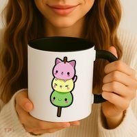 Cute Kitty Dango Ice Cream Cone Coffee Mug thumb 3