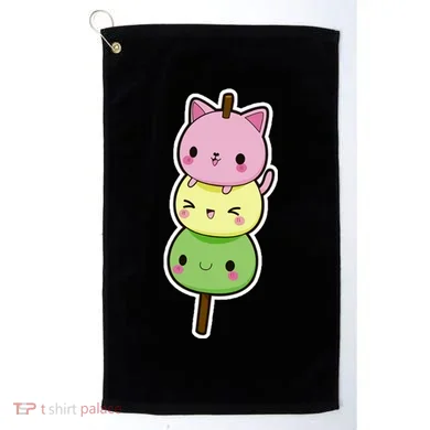 Cute Kitty Dango Ice Cream Cone Golf Towel