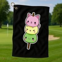 Cute Kitty Dango Ice Cream Cone Golf Towel thumb 1