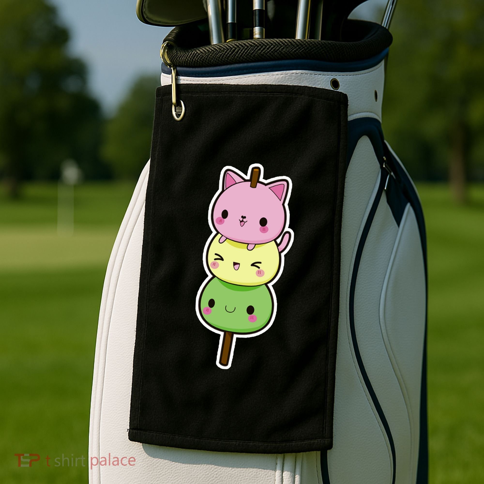 Cute Kitty Dango Ice Cream Cone Golf Towel