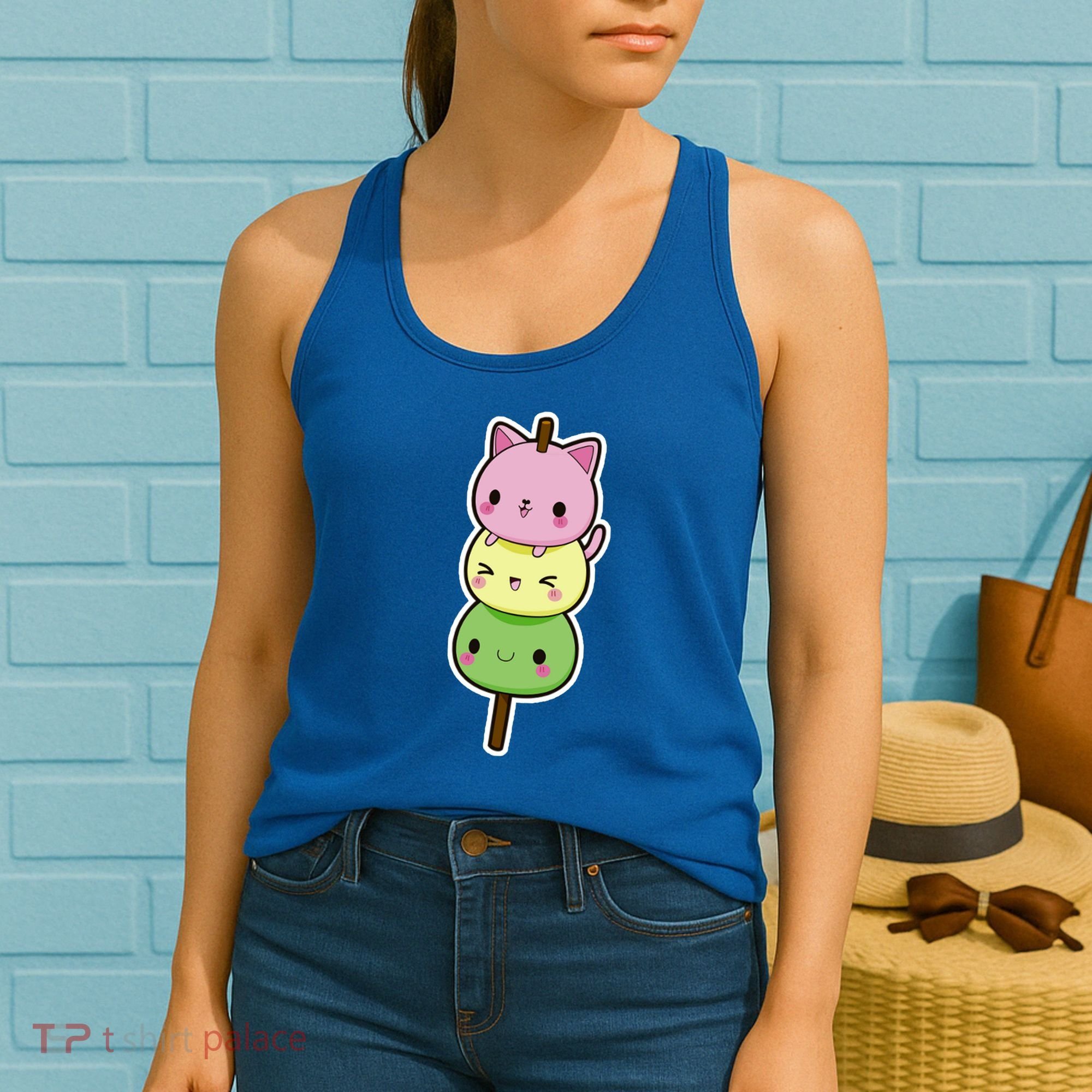 Cute Kitty Dango Ice Cream Cone Women's Tank Top