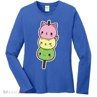 Cute Kitty Dango Ice Cream Cone Women's Long Sleeve Shirt