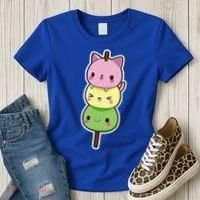 Cute Kitty Dango Ice Cream Cone Women's T-Shirt thumb 3