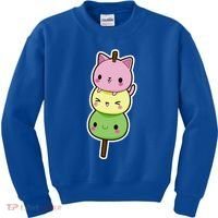 Cute Kitty Dango Ice Cream Cone Kids Sweatshirt thumb 0