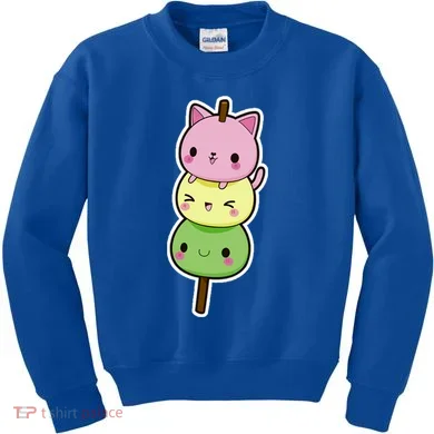 Cute Kitty Dango Ice Cream Cone Kids Sweatshirt