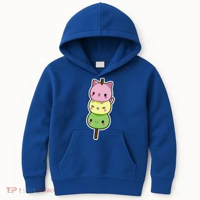 Cute Kitty Dango Ice Cream Cone Kids Hoodie