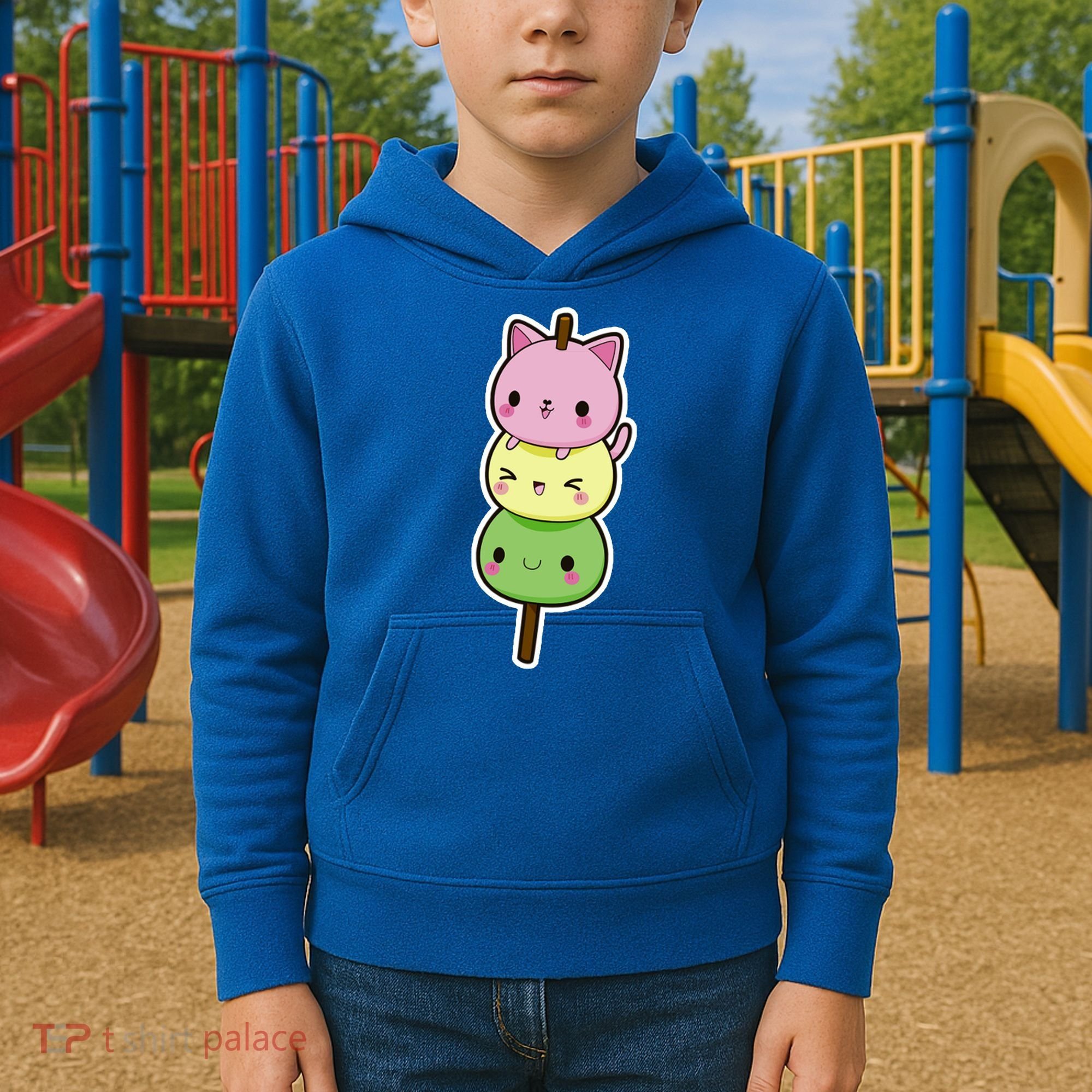 Cute Kitty Dango Ice Cream Cone Kids Hoodie