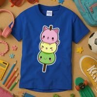 Cute Kitty Dango Ice Cream Cone Kids T-Shirt thumb 3