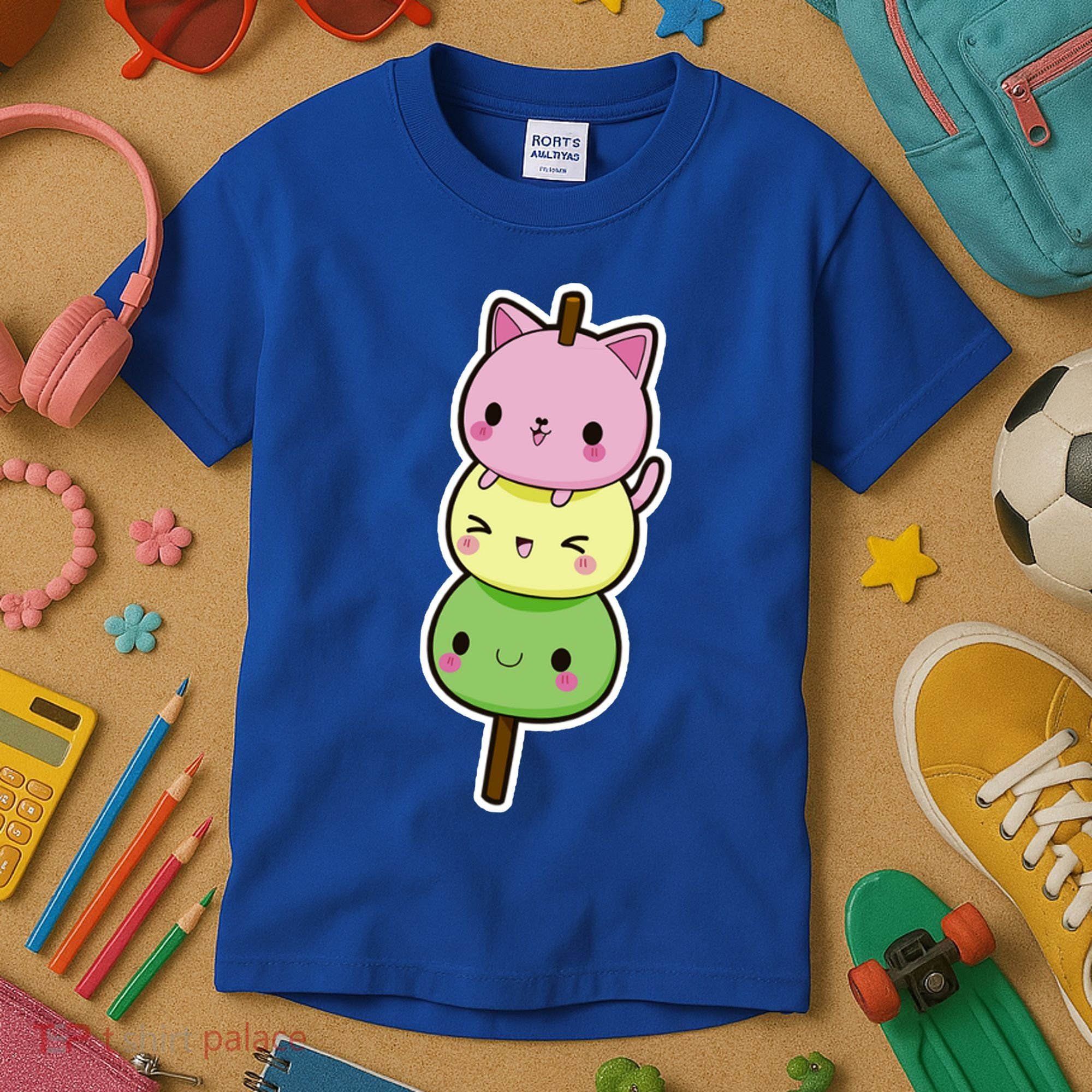 Cute Kitty Dango Ice Cream Cone Kids T-Shirt