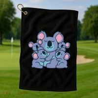 Cute Koala Family Golf Towel thumb 1