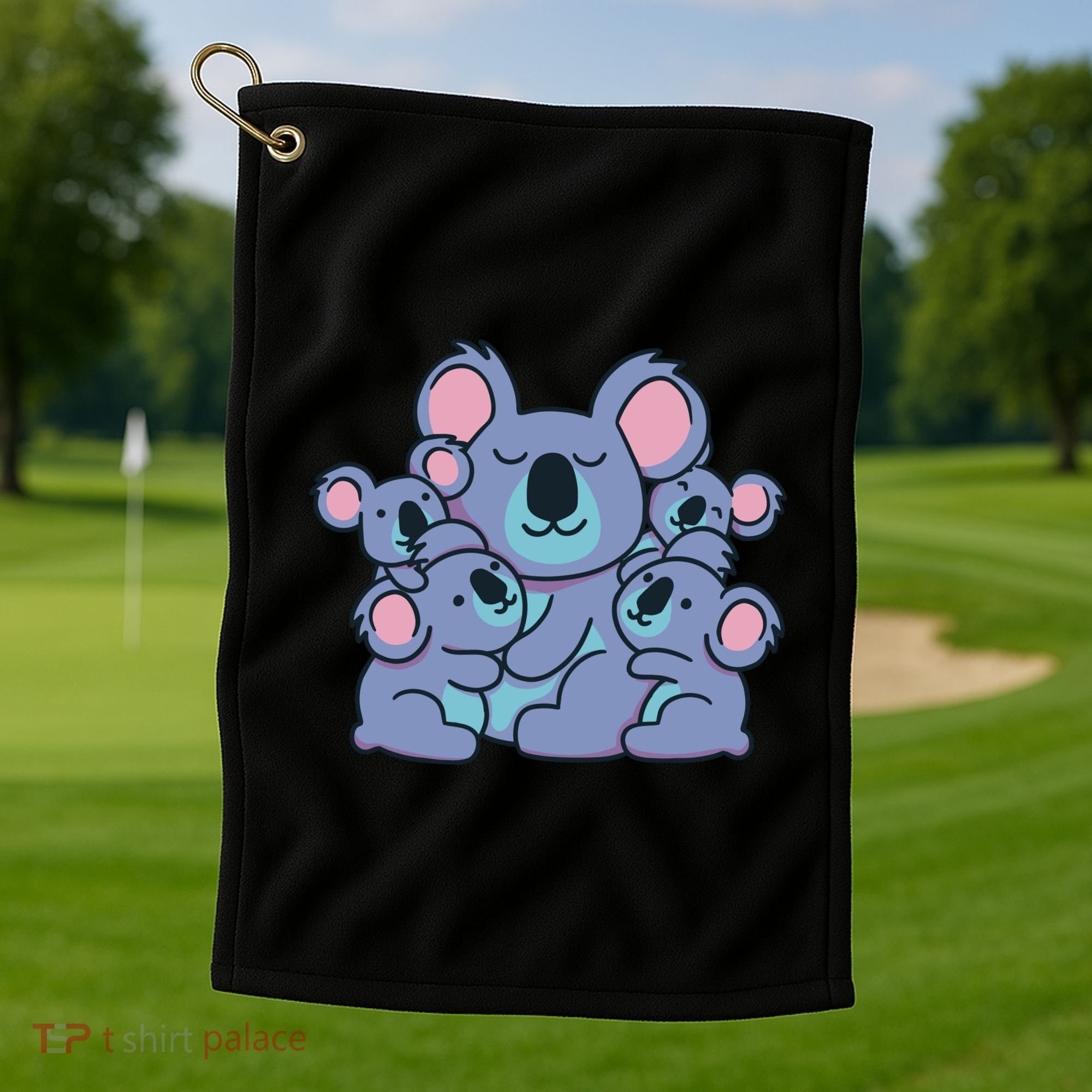 Cute Koala Family Golf Towel