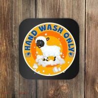 Cute Lamb Sheep Hand Wash Only Coaster thumb 0