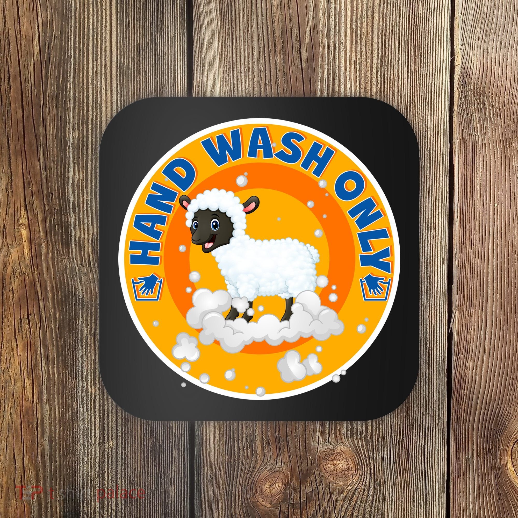 Cute Lamb Sheep Hand Wash Only Coaster