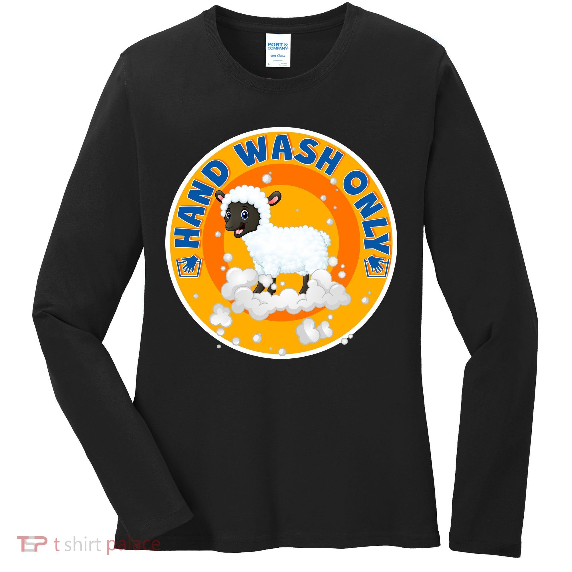 Cute Lamb Sheep Hand Wash Only Women's Long Sleeve Shirt