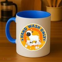 Cute Lamb Sheep Hand Wash Only Coffee Mug thumb 4