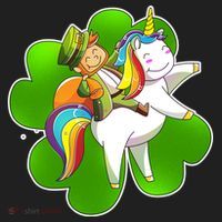 Cute Leprechaun Riding Unicorn Women's Sweatshirt thumb 2
