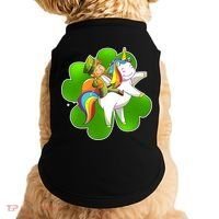 Cute Leprechaun Riding Unicorn Doggie Tank thumb 0