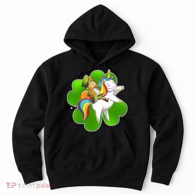 Cute Leprechaun Riding Unicorn Hoodie