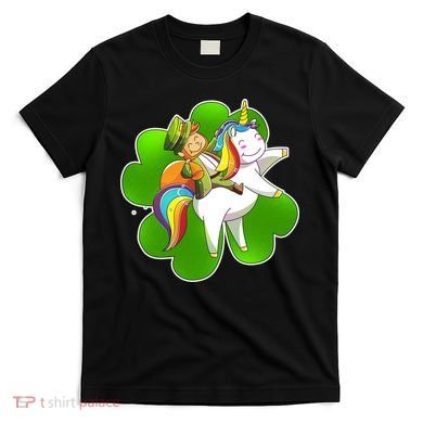 Cute Leprechaun Riding Unicorn T-Shirt