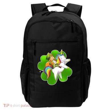Cute Leprechaun Riding Unicorn Backpack
