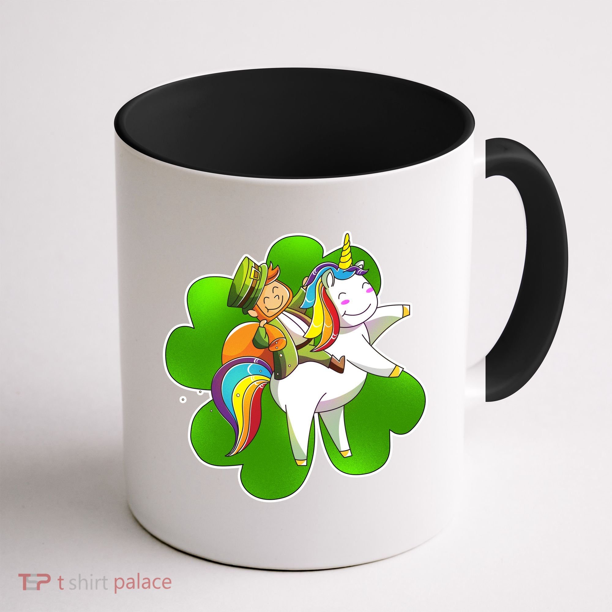 Cute Leprechaun Riding Unicorn Coffee Mug