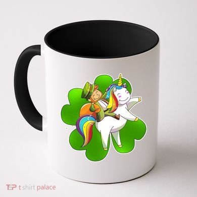 Cute Leprechaun Riding Unicorn Coffee Mug