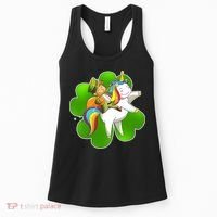 Cute Leprechaun Riding Unicorn Women's Tank Top thumb 0