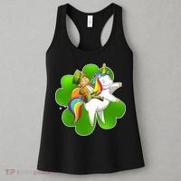 Cute Leprechaun Riding Unicorn Women's Tank Top thumb 3