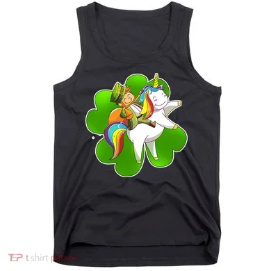 Cute Leprechaun Riding Unicorn Tank Top