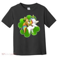 Cute Leprechaun Riding Unicorn Toddler T-Shirt thumb 0