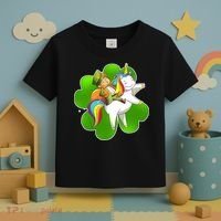 Cute Leprechaun Riding Unicorn Toddler T-Shirt thumb 3