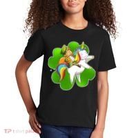 Cute Leprechaun Riding Unicorn Kids T-Shirt thumb 2