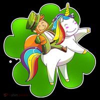 Cute Leprechaun Riding Unicorn Kids T-Shirt thumb 4