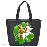 Cute Leprechaun Riding Unicorn Tote Bag thumb 0