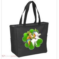 Cute Leprechaun Riding Unicorn Tote Bag thumb 2